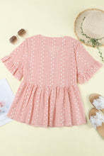 Load image into Gallery viewer, Embroidered Tassel Flounce Sleeve Babydoll Blouse