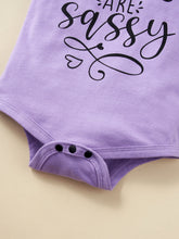 Load image into Gallery viewer, Baby Girl MY ALL PANTS ARE SASSY Graphic Bodysuit and Floral Shorts Set
