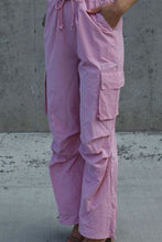 Load image into Gallery viewer, Drawstring Straight Cargo Pants with Pockets
