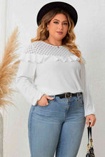 Load image into Gallery viewer, Plus Size Ruffled Round Neck Long Sleeve Blouse
