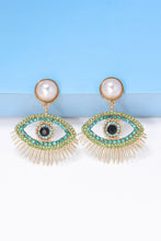 Load image into Gallery viewer, Evil Eye Shape Rhinestone Zinc Alloy Synthetic Dangle Earrings