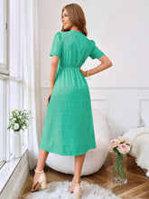 Load image into Gallery viewer, Printed Decorative Button Slit Dress