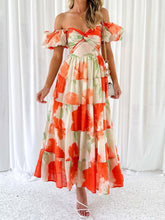 Load image into Gallery viewer, Twisted Printed Puff Sleeve Dress