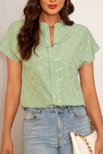 Load image into Gallery viewer, Printed Notched Short Sleeve Blouse