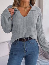Load image into Gallery viewer, Johnny Collar Drop Shoulder Sweater