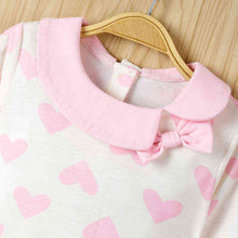 Load image into Gallery viewer, Baby Girl Heart Print Ruffle Hem Dress