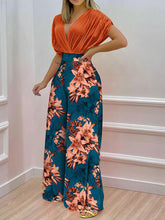 Load image into Gallery viewer, Printed Surplice Top and Wide Leg Pants Set
