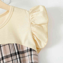 Load image into Gallery viewer, Baby Girl Plaid Round Neck Asymmetrical Dress
