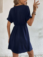 Load image into Gallery viewer, Tied Cuffed Sleeve Surplice Dress