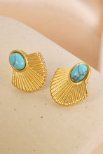 Load image into Gallery viewer, Turquoise 18K Gold Plated Stud Earrings