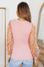 Load image into Gallery viewer, Textured Applique Long Sleeve Blouse