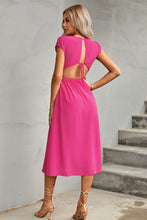 Load image into Gallery viewer, Tie Back Cutout Round Neck Split Dress