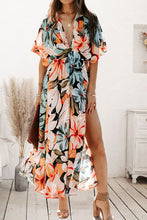 Load image into Gallery viewer, Plunge Split Printed Short Sleeve Dress
