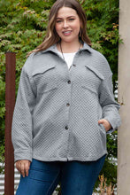 Load image into Gallery viewer, Plus Size Collared Neck Button Up Pocketed Jacket