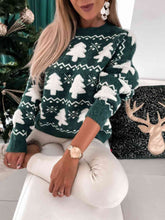 Load image into Gallery viewer, Christmas Tree Round Neck Sweater