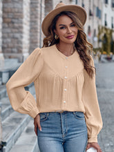 Load image into Gallery viewer, Round Neck Puff Sleeve Shirt