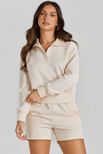 Load image into Gallery viewer, Half Button Sweatshirt and Shorts Active Set