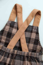 Load image into Gallery viewer, Baby Round Neck Tee and Plaid Overalls Set