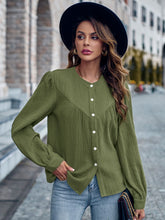 Load image into Gallery viewer, Round Neck Puff Sleeve Shirt