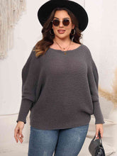 Load image into Gallery viewer, Full Size Boat Neck Batwing Sleeve Sweater