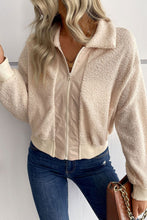 Load image into Gallery viewer, Zip-Up Sherpa Collared Neck Jacket with Pockets