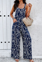 Load image into Gallery viewer, Printed Wide Strap Jumpsuit with Pockets