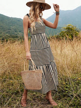 Load image into Gallery viewer, Striped Smocked Tiered Cami Dress