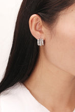 Load image into Gallery viewer, Textured Polished C-Hoop Earrings