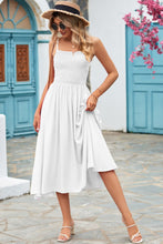 Load image into Gallery viewer, Smocked Spaghetti Strap Midi Dress