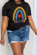 Load image into Gallery viewer, Simply Love Full Size TEACHER Rainbow Graphic Cotton Tee