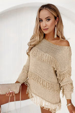 Load image into Gallery viewer, Fringe Detail Long Sleeve Sweater