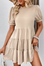 Load image into Gallery viewer, Puff Sleeve Tie Back Tiered Dress