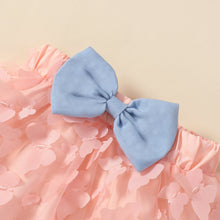 Load image into Gallery viewer, Baby Girl Ruffle Shoulder Shirt and Butterfly Applique Skirt Set