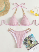 Load image into Gallery viewer, Chain Detail Halter Neck Bikini Set