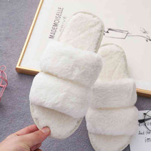 Load image into Gallery viewer, Faux Fur Double Strap Slippers