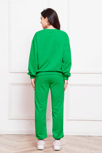Load image into Gallery viewer, Round Neck Long Sleeve Sweatshirt and Pants Set