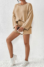 Load image into Gallery viewer, Round Neck Dropped Shoulder Sweater and Drawstring Pants Set