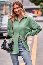 Load image into Gallery viewer, Slit Dropped Shoulder Longline Shirt
