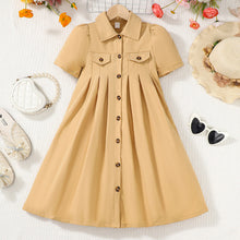 Load image into Gallery viewer, Short Sleeve Collared Neck A-Line Dress
