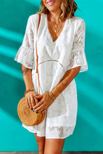 Load image into Gallery viewer, SOPHIA Flounce Sleeve Mini Dress