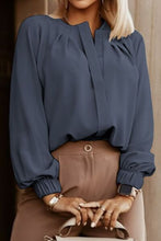 Load image into Gallery viewer, Button Up Round Neck Long Sleeve Shirt