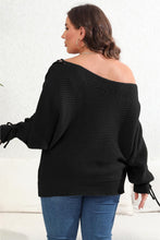 Load image into Gallery viewer, Plus Size One Shoulder Beaded Sweater