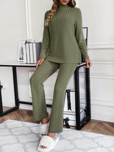 Load image into Gallery viewer, Mock Neck Long Sleeve Top and Pants Set