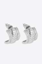 Load image into Gallery viewer, Textured Polished C-Hoop Earrings