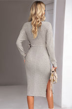 Load image into Gallery viewer, Surplice Neck Tied Ribbed Dress