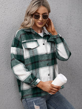 Load image into Gallery viewer, Plaid Long Sleeve Shirt Jacket