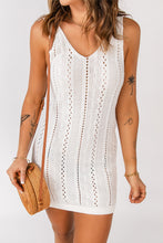 Load image into Gallery viewer, Openwork Sleeveless V-Neck Knit Dress