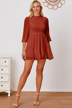 Load image into Gallery viewer, Frill Balloon Sleeve Ruffle Hem Mini Dress