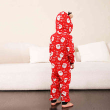 Load image into Gallery viewer, Baby Santa Print Hooded Jumpsuit