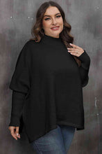 Load image into Gallery viewer, Mock Neck Raglan Sleeve Slit Sweater